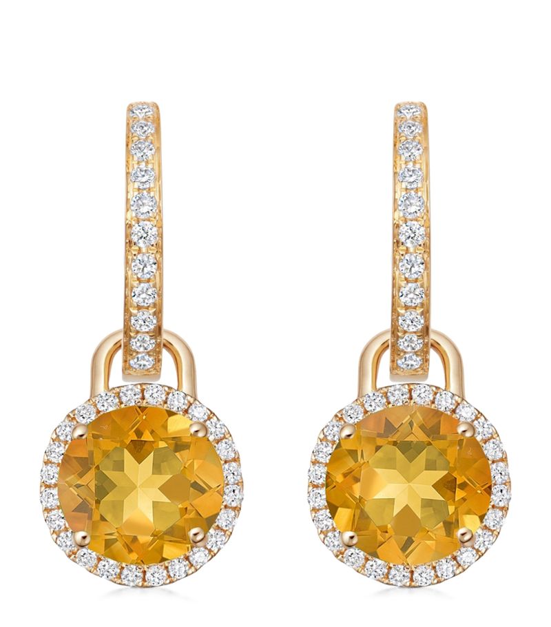 Kiki Mcdonough Kiki McDonough Mini Yellow Gold, Diamond and Citrine Grace Detachable Earrings