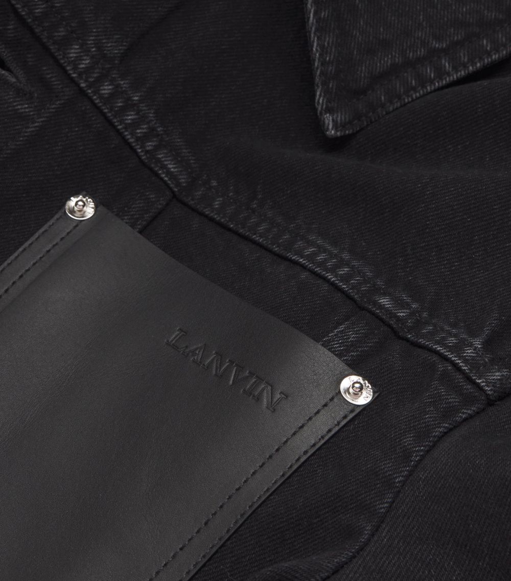 Lanvin Lanvin Leather-Patch Denim Jacket