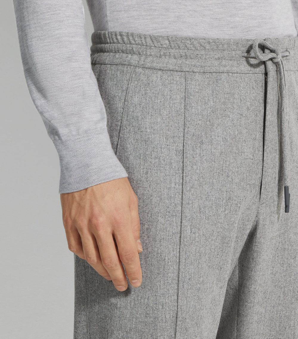 zegna Zegna Wool-Silk-Cashmere Drawstring Trousers