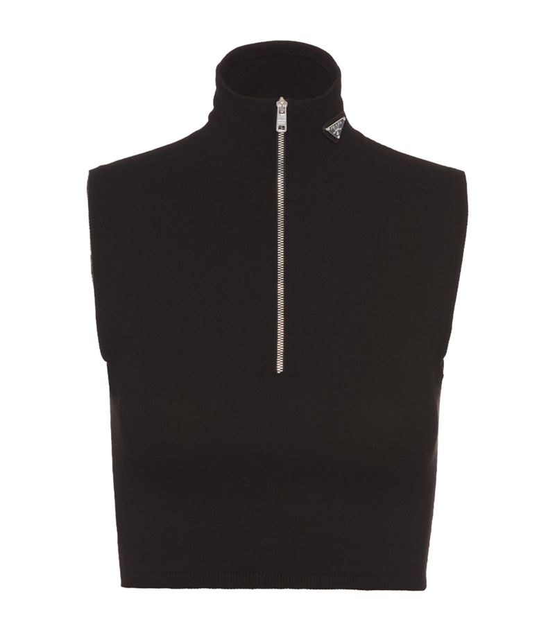 Prada Prada Sleeveless Half-Zip Top