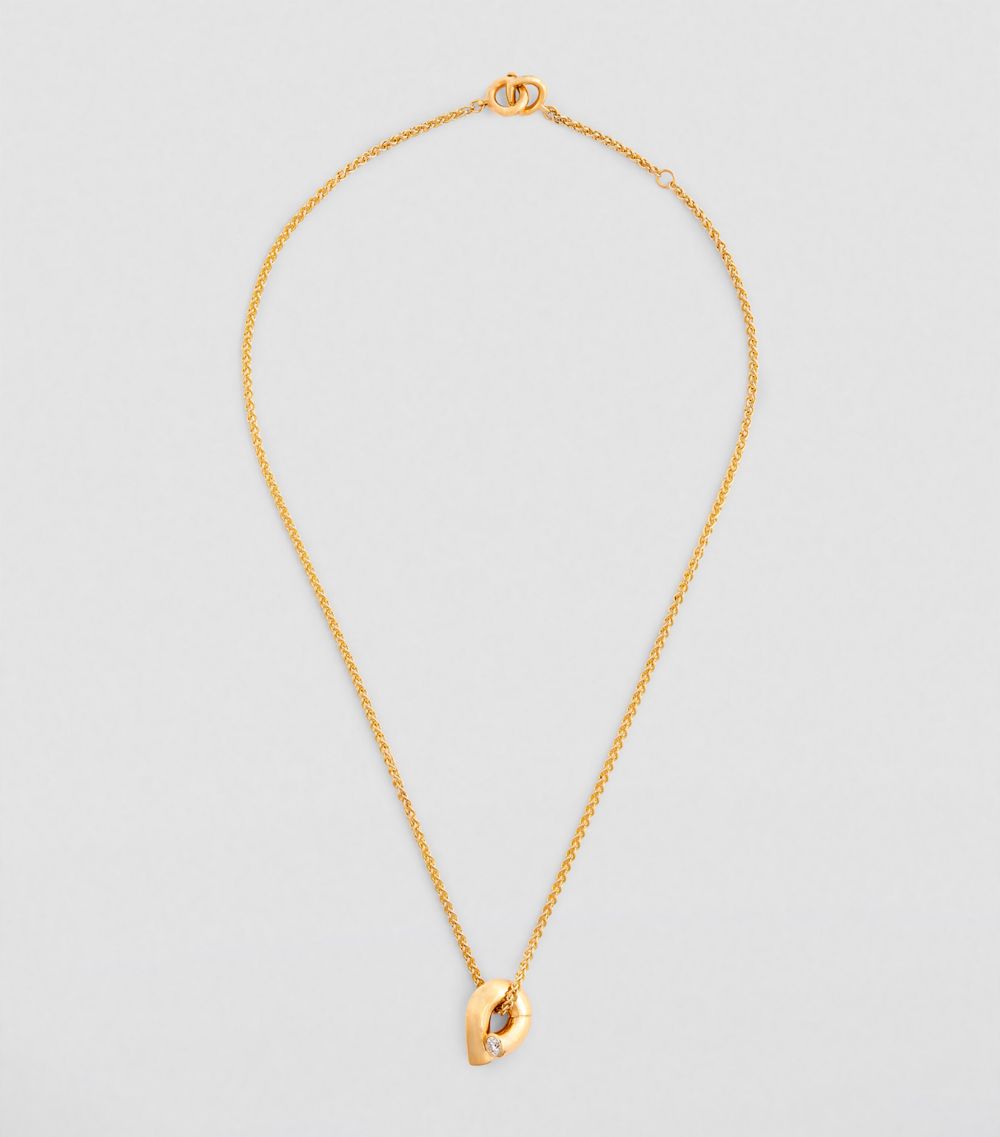  Tabayer Mini Yellow Gold And Diamond Oera Pendant Necklace