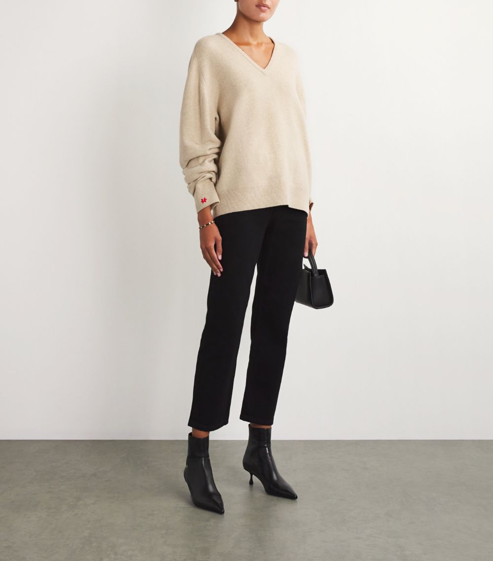 Tory Burch Tory Burch Wool-Blend V-Neck Sweater