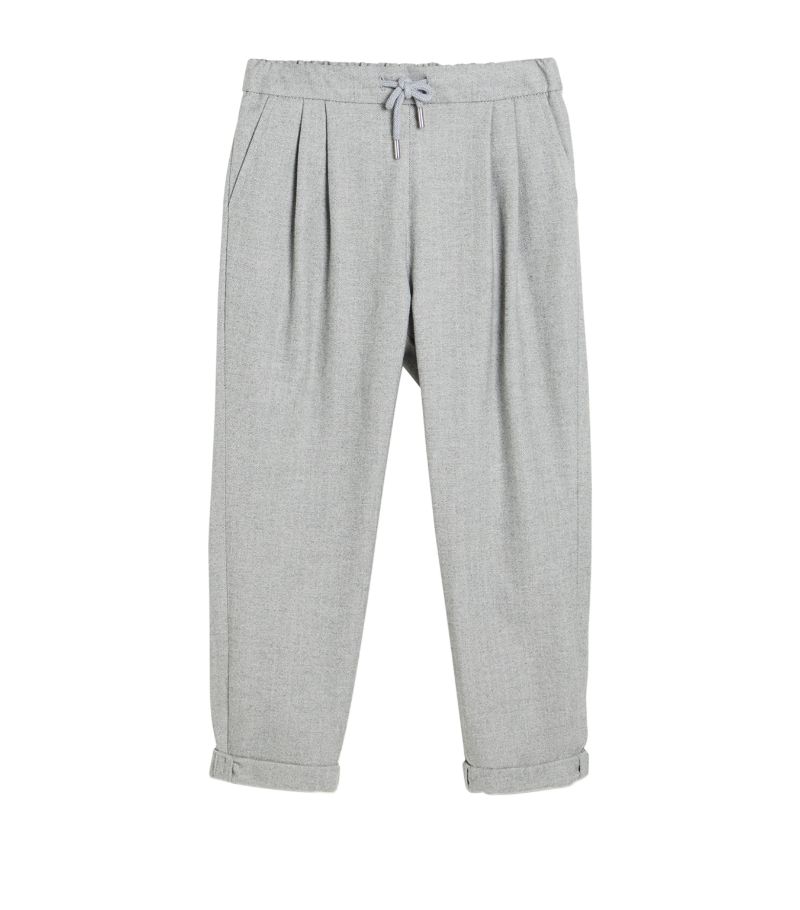 Brunello Cucinelli Kids Brunello Cucinelli Kids Cotton Flannel Drawstring Trousers