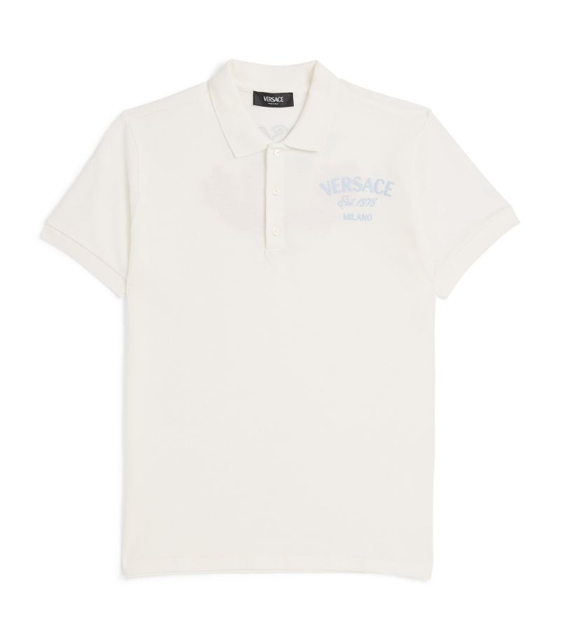 Young Versace Versace Kids Varsity Print Polo Shirt (4-14 Years)