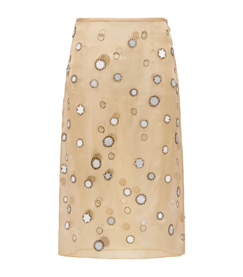 Prada Prada Silk Embellished Mini Skirt