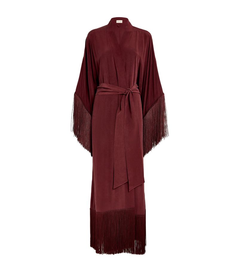 Olivia Von Halle Olivia Von Halle Silk Amina Fringed Robe