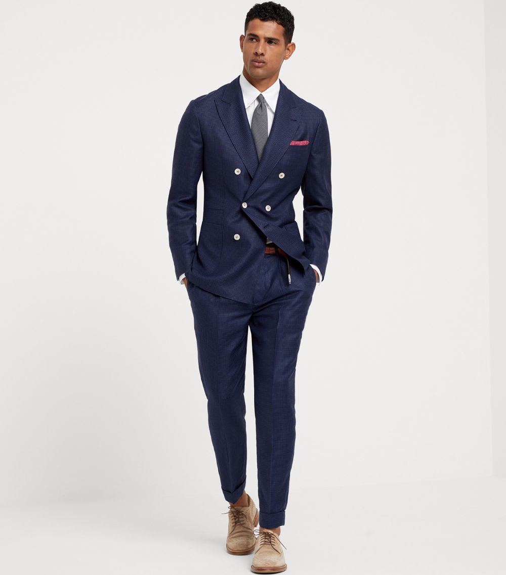 Brunello Cucinelli Brunello Cucinelli Wool-Linen-Silk Tailored Trousers