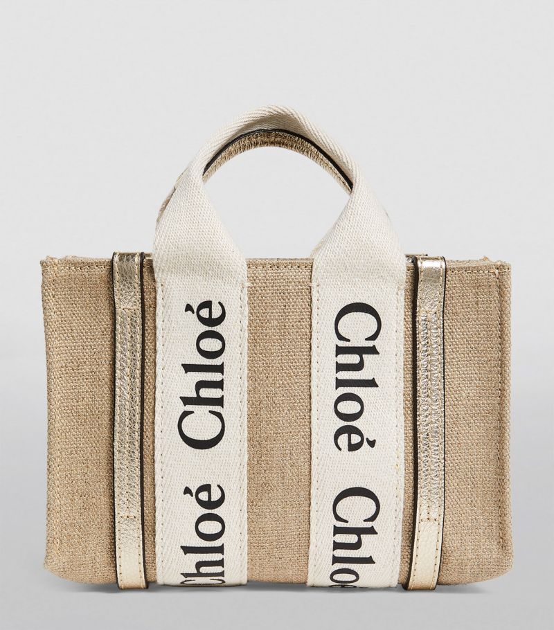 Chloé Chloé Mini Canvas Woody Tote Bag