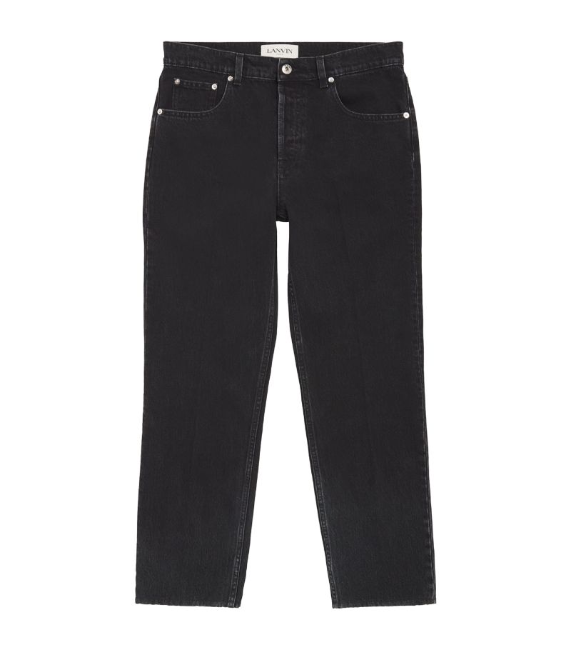 Lanvin Lanvin Leather-Patch Straight-Leg Jeans