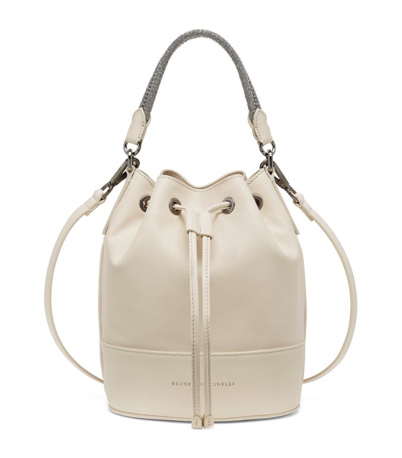 Brunello Cucinelli Brunello Cucinelli Leather Monili-Strap Bucket Bag