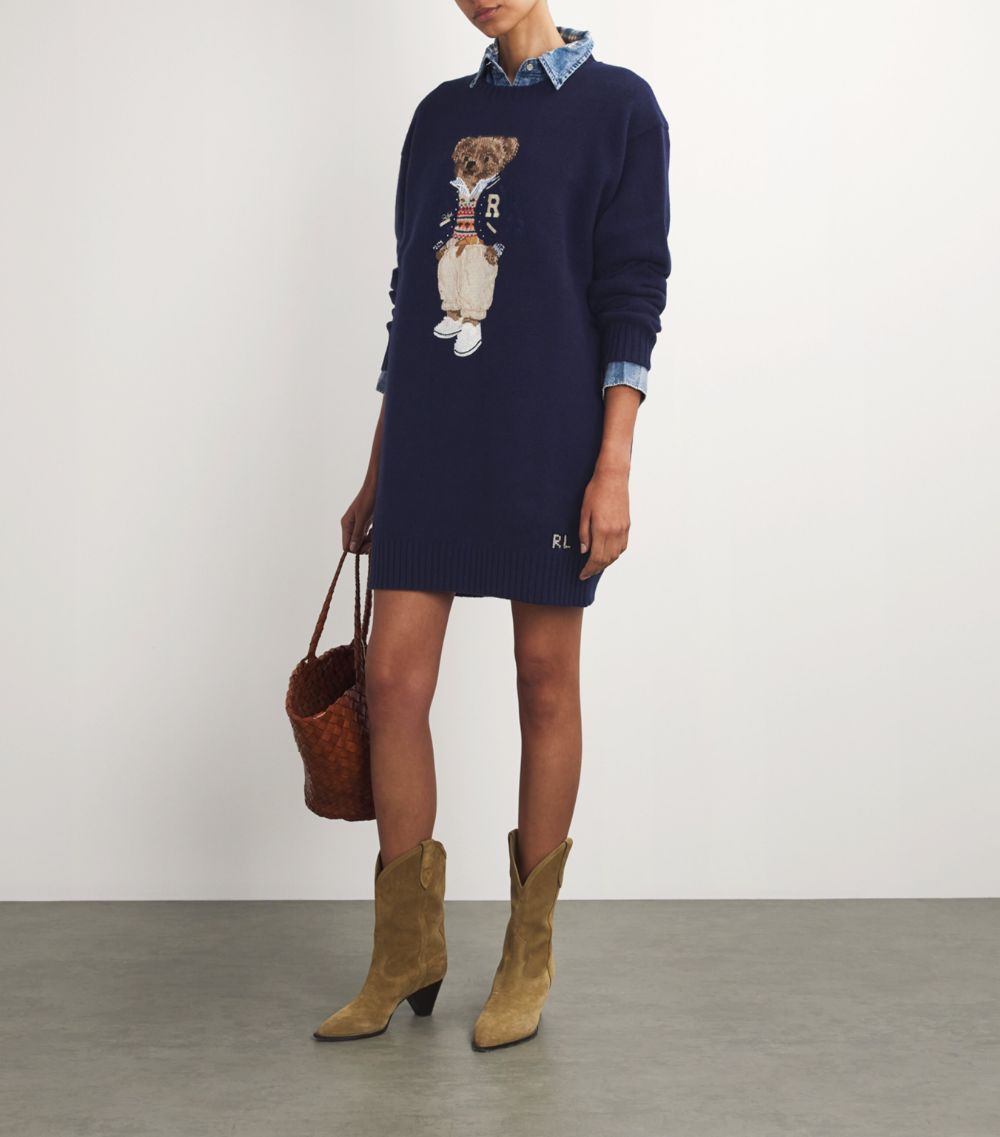 Polo Ralph Lauren Polo Ralph Lauren Wool-Cashmere Polo Bear Mini Dress