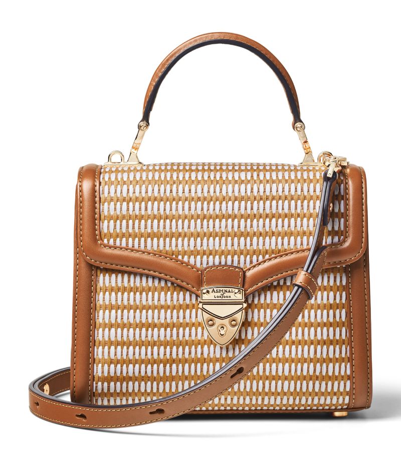  Aspinal Of London Raffia Mayfair Midi Bag