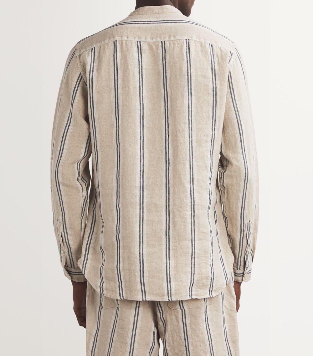 Oliver Spencer Oliver Spencer Linen Striped Grandad Shirt