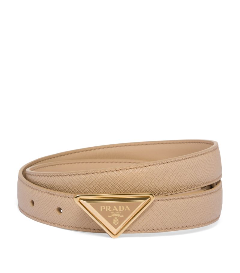 Prada Prada Saffiano Leather Triangle Belt