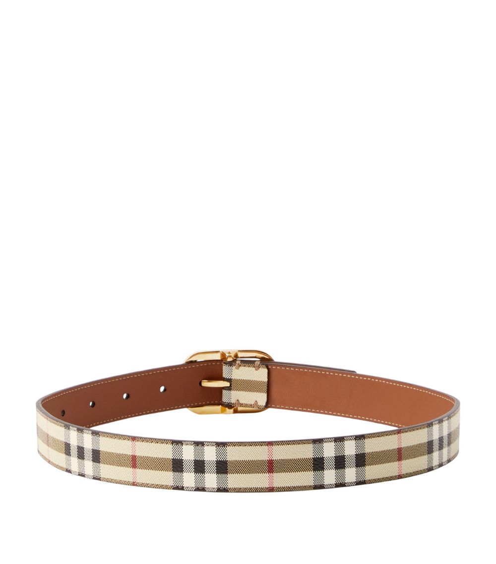 Burberry Burberry Check Print Leather Belt