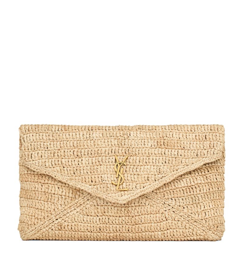 Saint Laurent Saint Laurent Raffia Cassandre Envelope Pouch