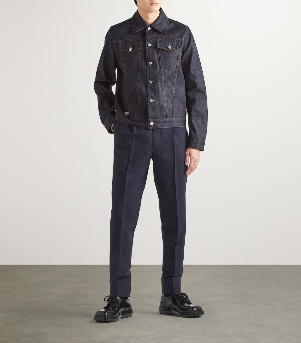 Prada Prada Dark-Wash Denim Blouson Jacket