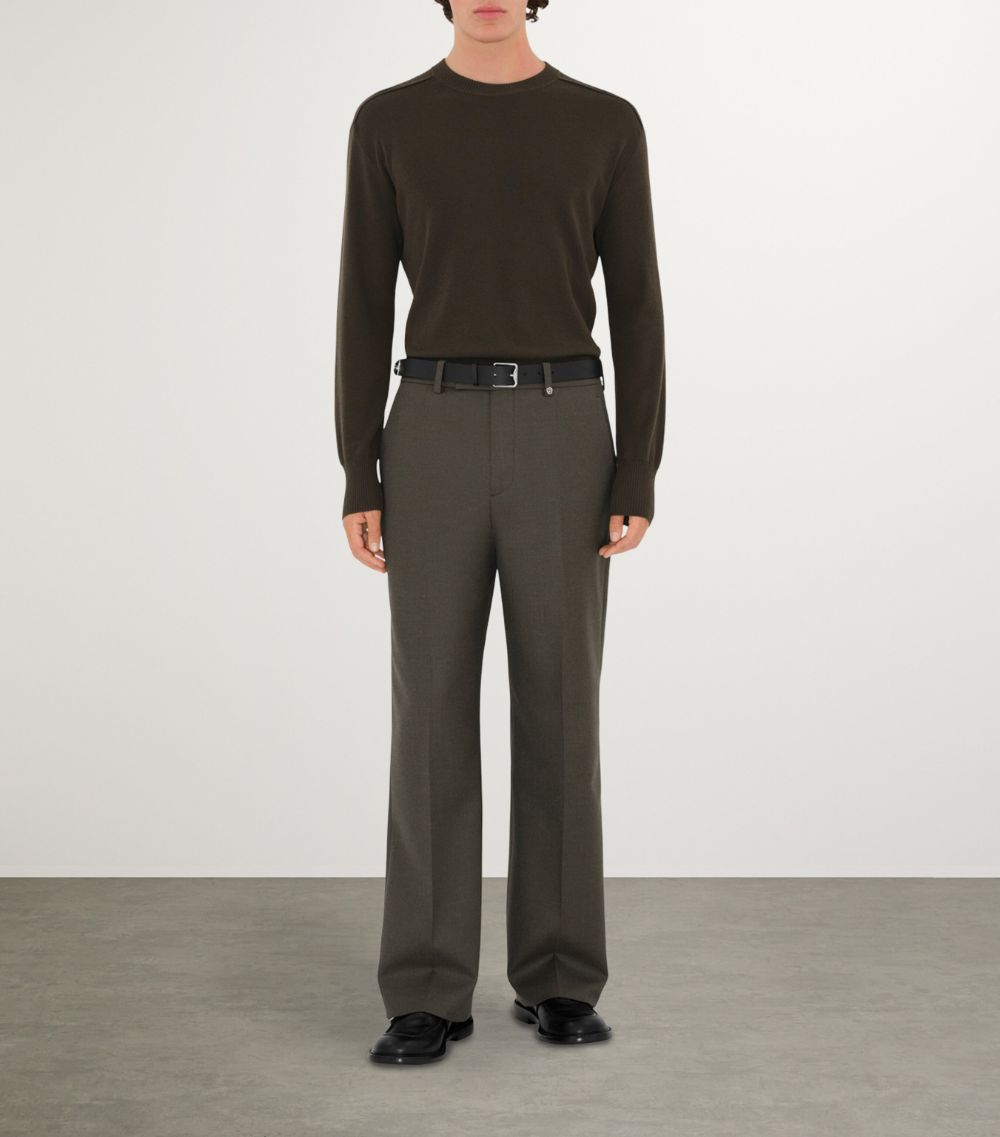 Burberry Burberry Wool Pleated Straight Trousers