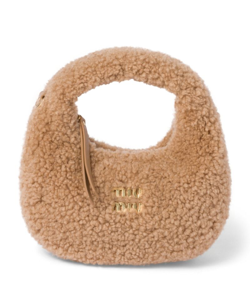 Miu Miu Miu Miu Mini Shearling Wander Top-Handle Bag