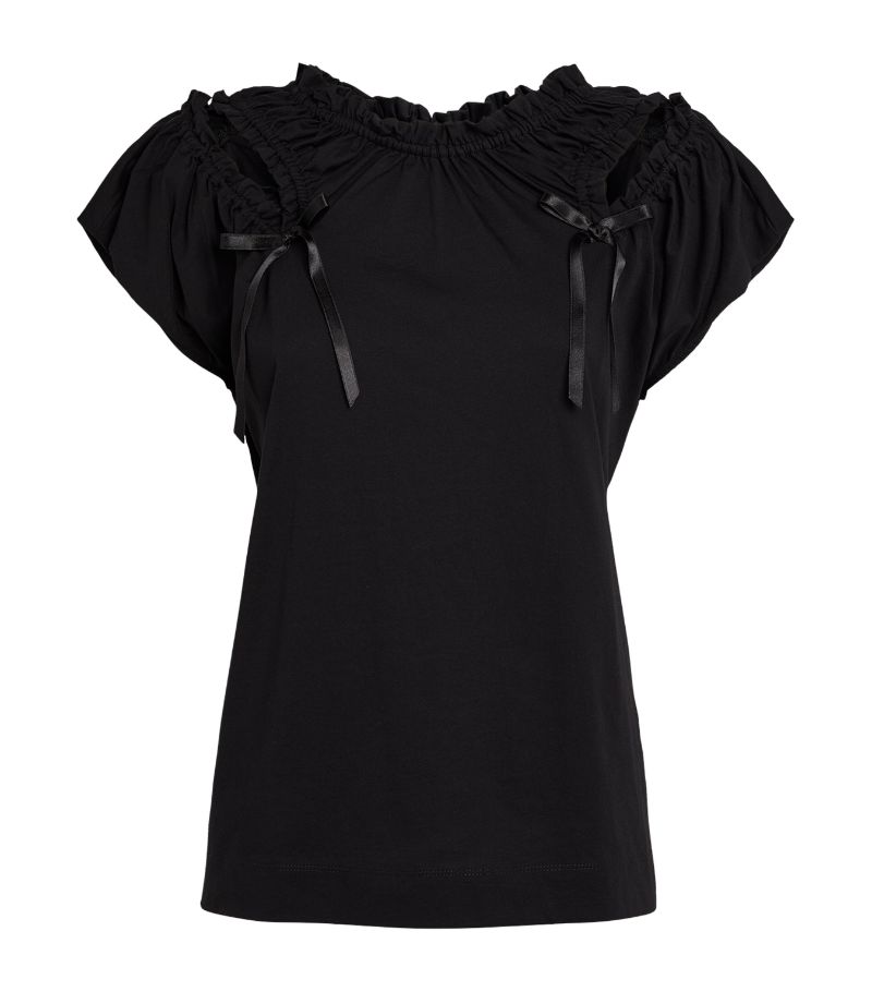 Simone Rocha Simone Rocha Bow-Detail Gathered T-Shirt