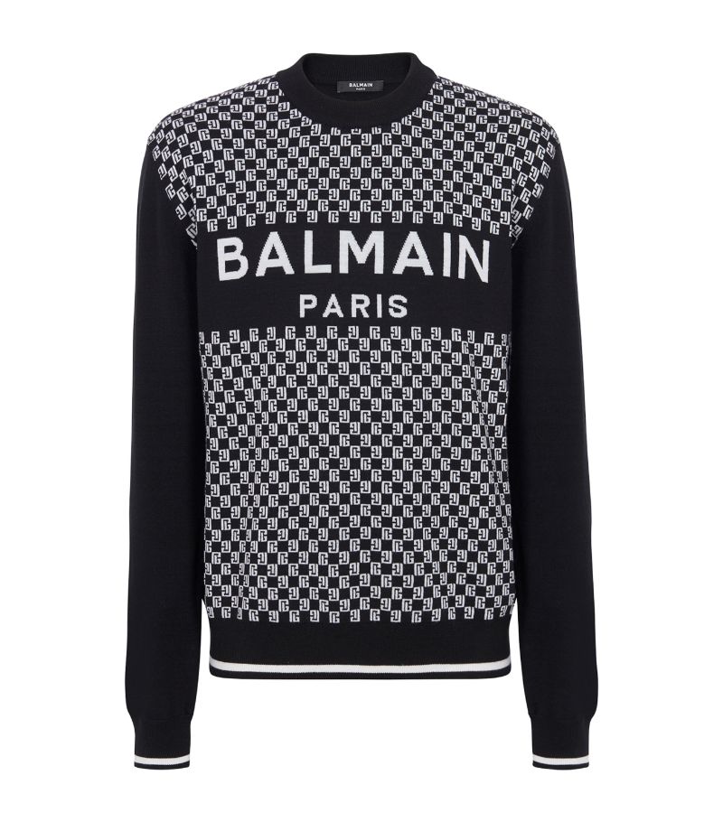 Balmain Balmain Wool Mini-Monogram Sweater