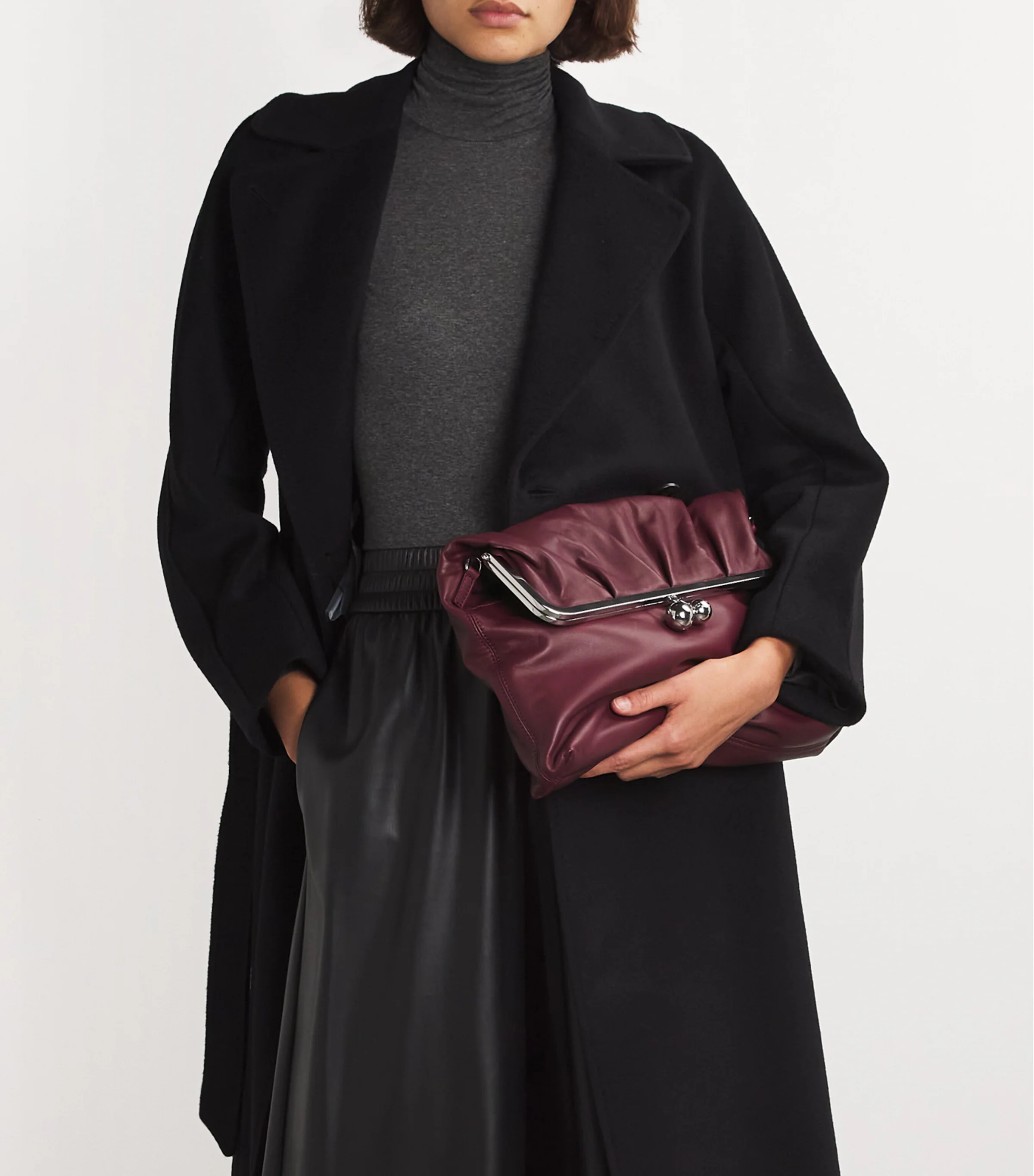 Weekend Max Mara Weekend Max Mara Nappa Leather Pasticcino Clutch Bag