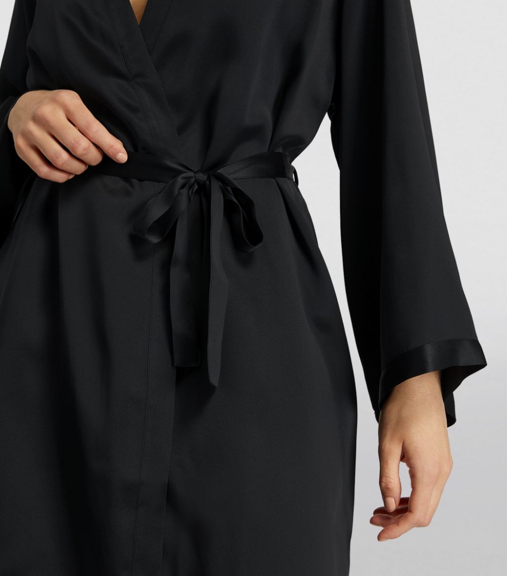Marjolaine Marjolaine Silk Lace-Trim Robe