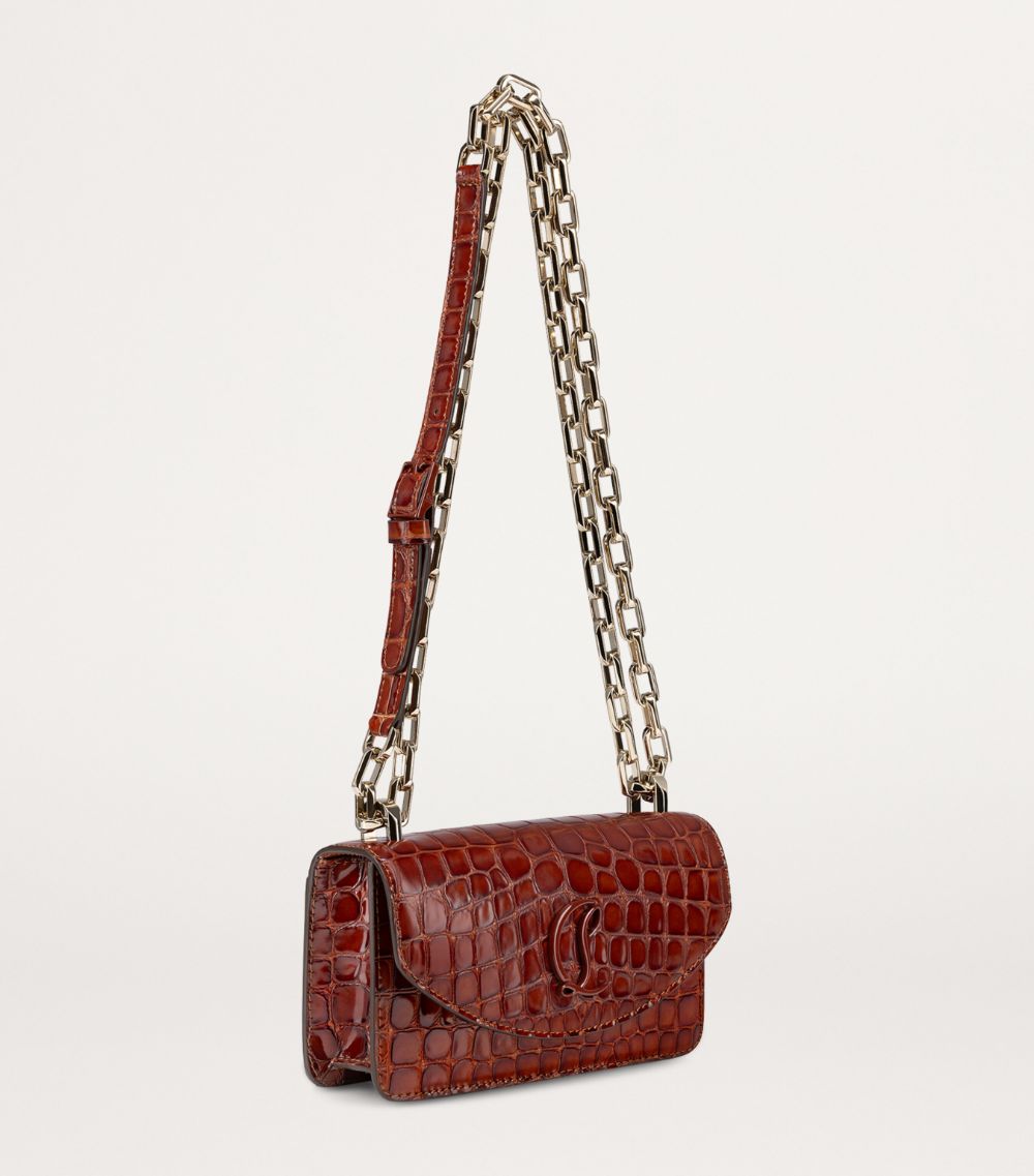 Christian Louboutin Christian Louboutin Mini Loubi54 Leather Croc-Embossed Cross-Body Bag