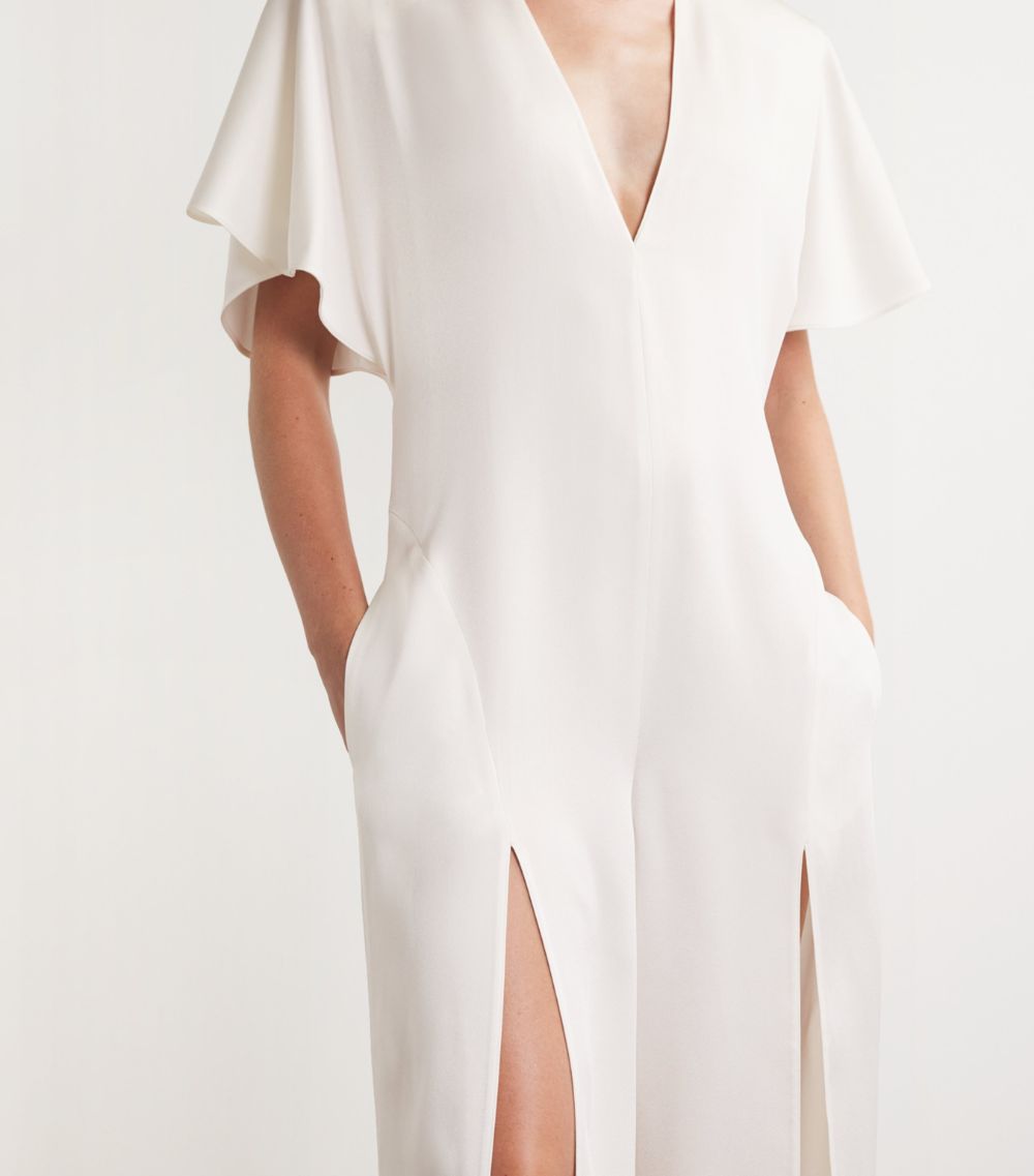 Stella McCartney Stella Mccartney Satin V-Neck Jumpsuit