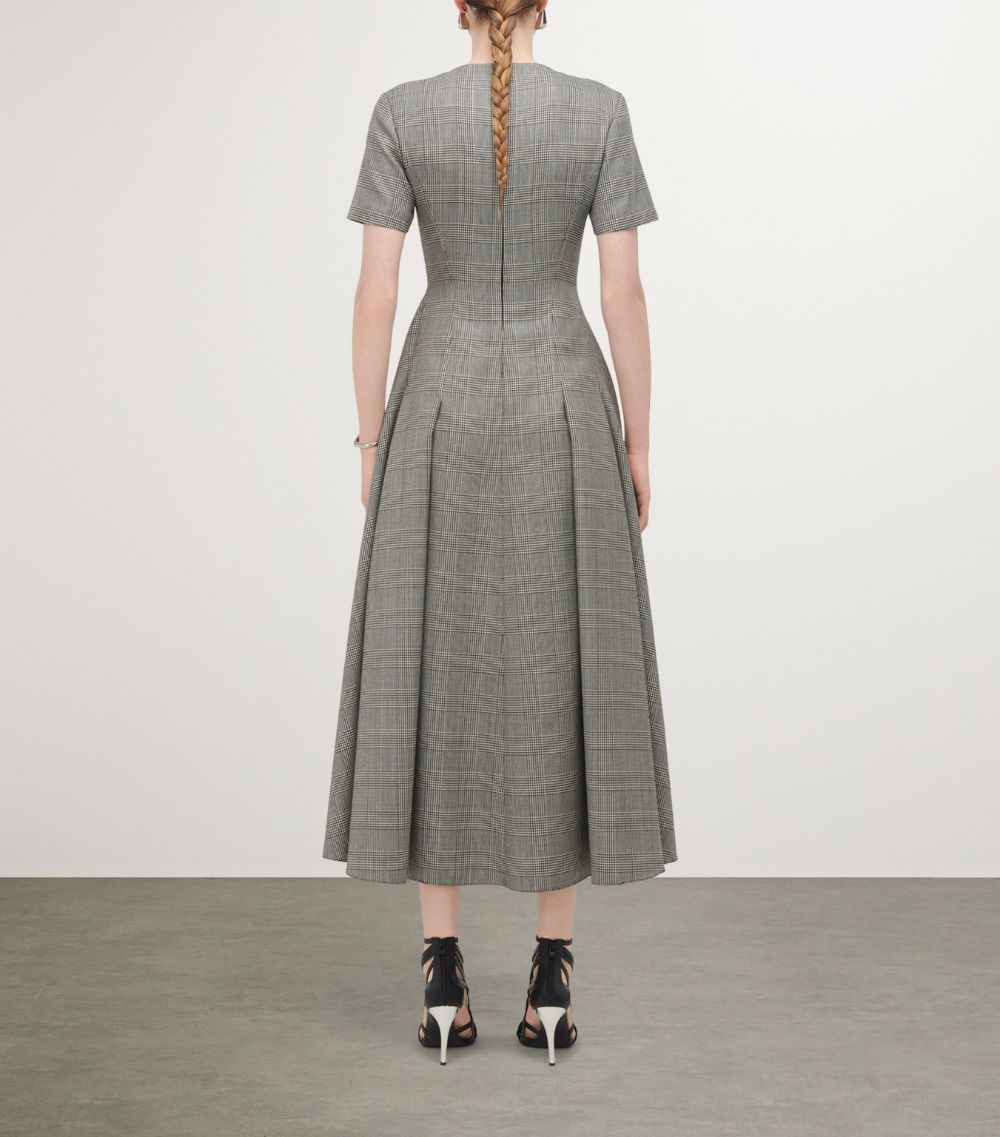 Alexander McQueen Alexander Mcqueen Wool Check Midi Dress