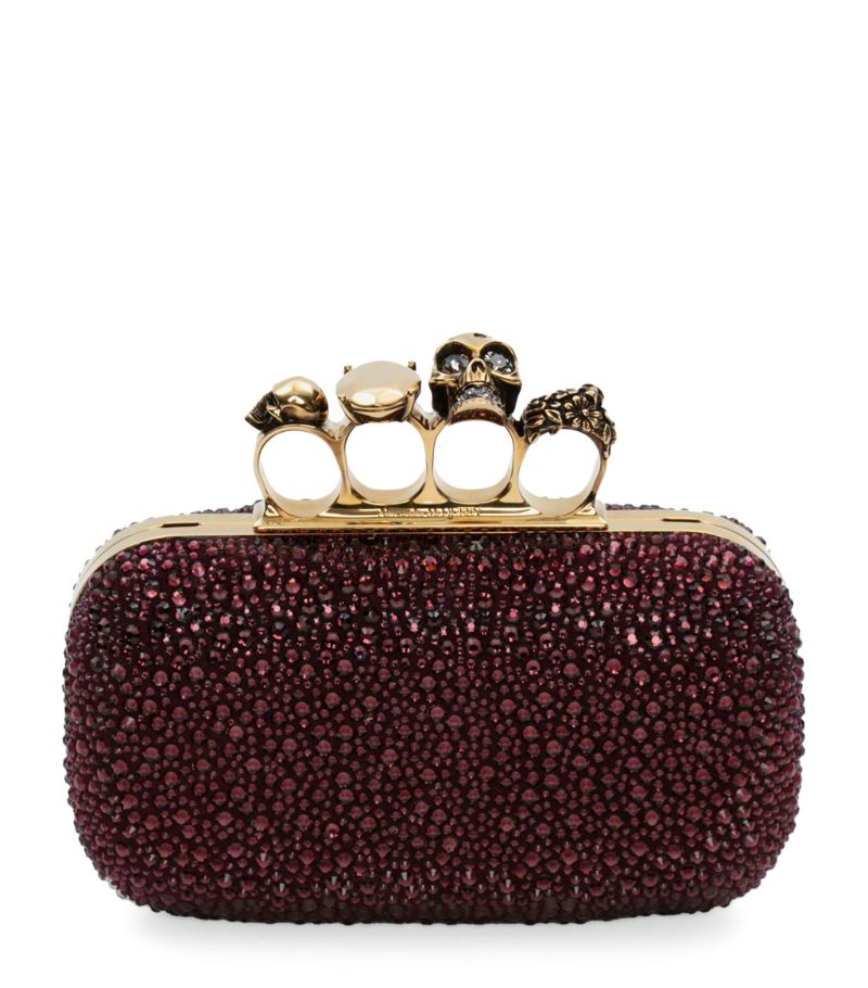 Alexander McQueen Alexander McQueen Embellished Skull Four-Ring Clutch Bag