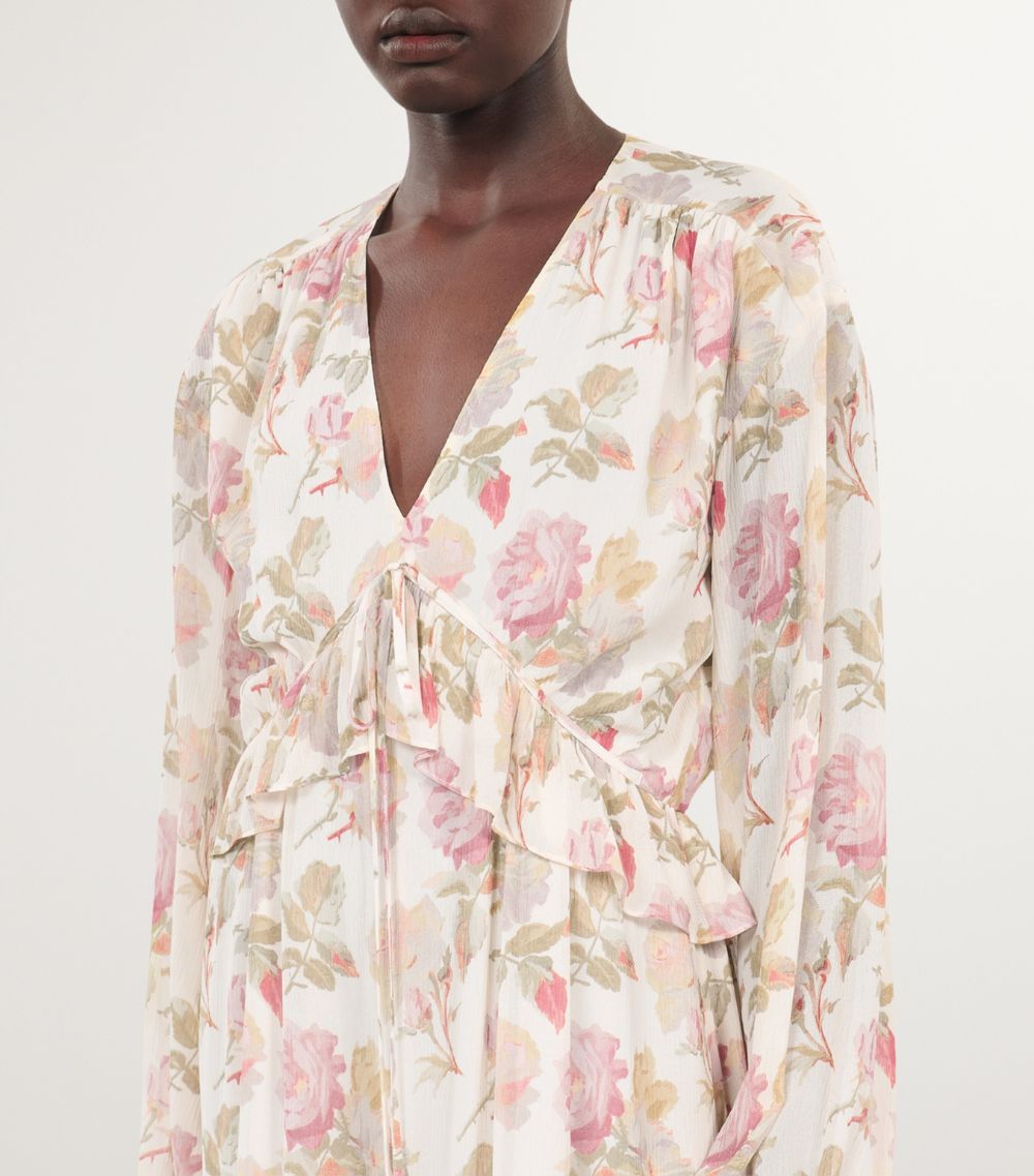 The Kooples The Kooples Silk Floral Midi Dress