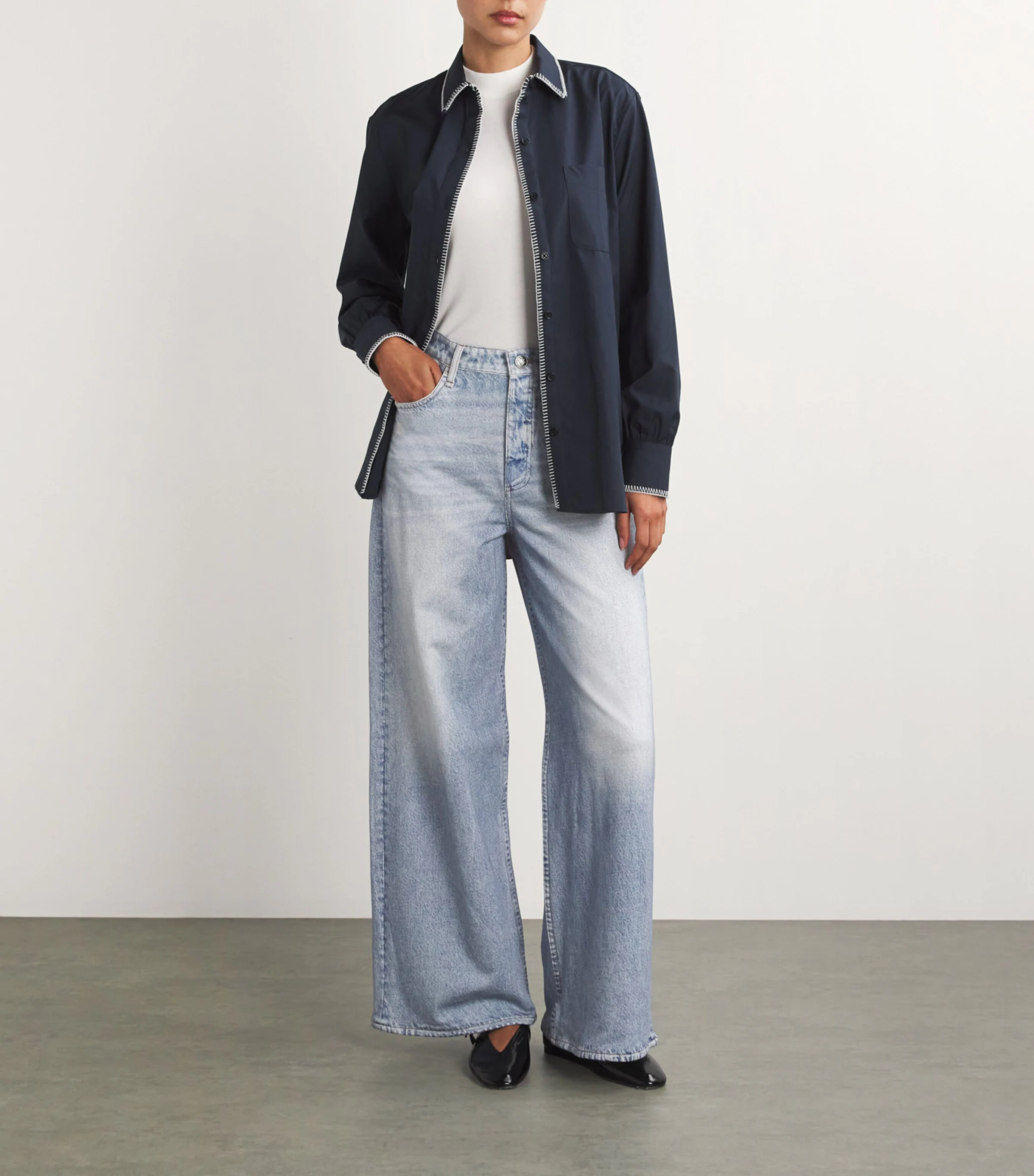 Rag & Bone Rag & Bone Cropped Miramar Sofie Wide-Leg Jeans