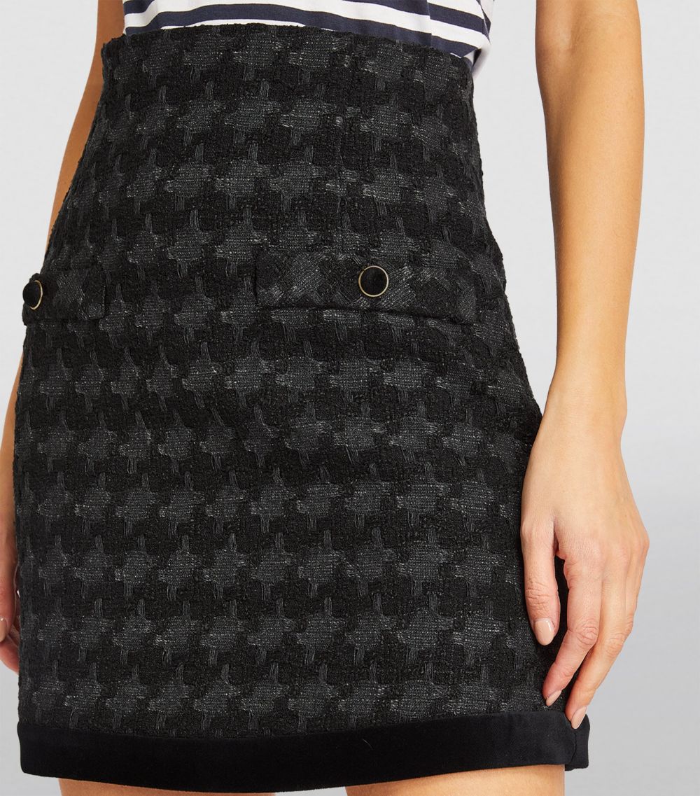  Sandro Tweed Houndstooth Mini Skirt