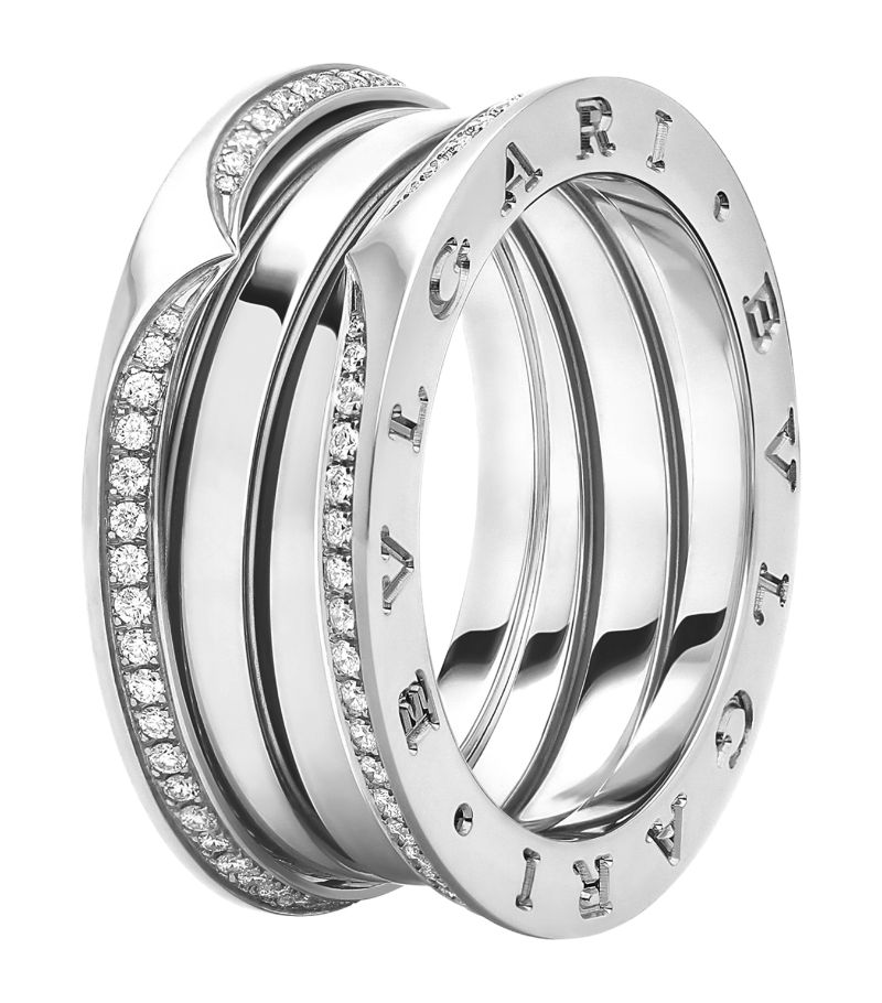Bvlgari Bvlgari White Gold And Diamond B.Zero1 Three-Band Ring