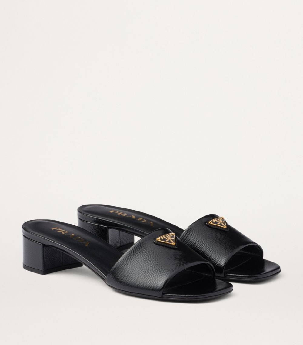 Prada Prada Saffiano Leather Slides 35