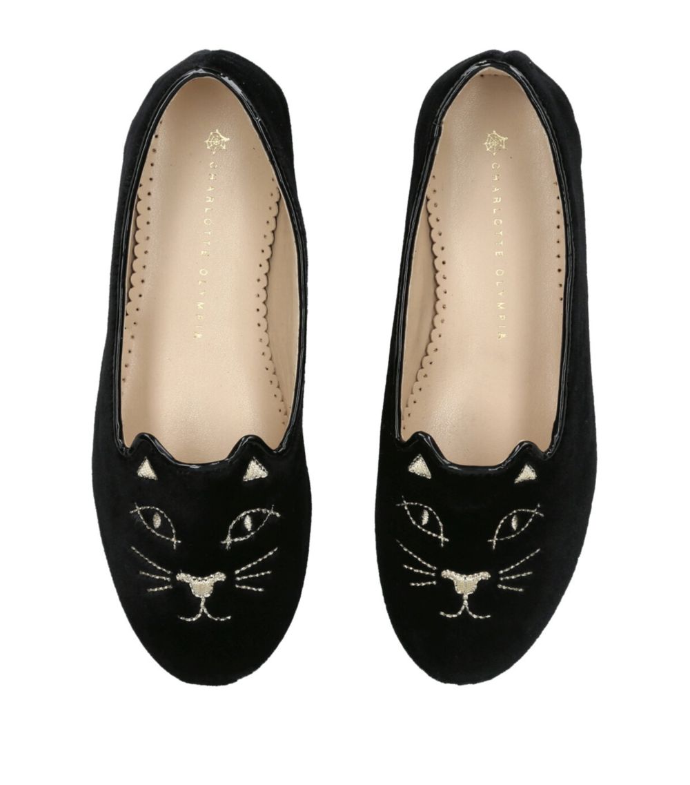 Charlotte Olympia Charlotte Olympia Velvet Mini Me Kitty Ballet Flats