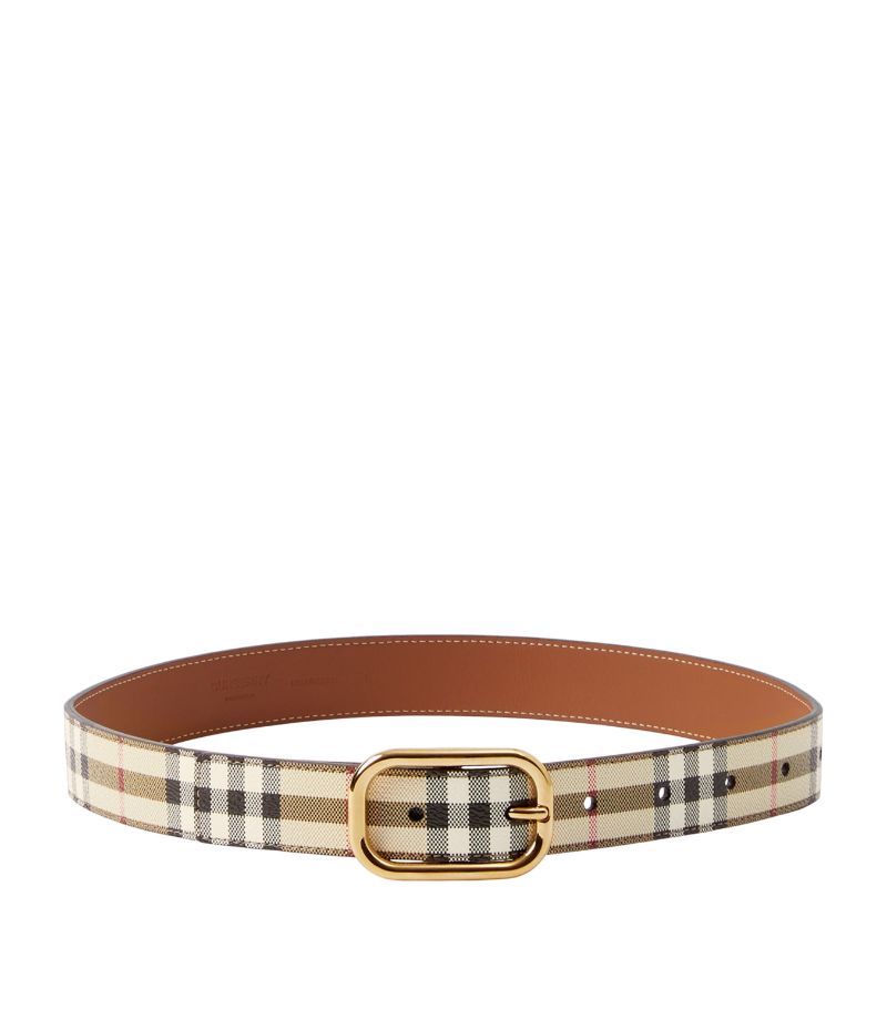 Burberry Burberry Check Print Leather Belt