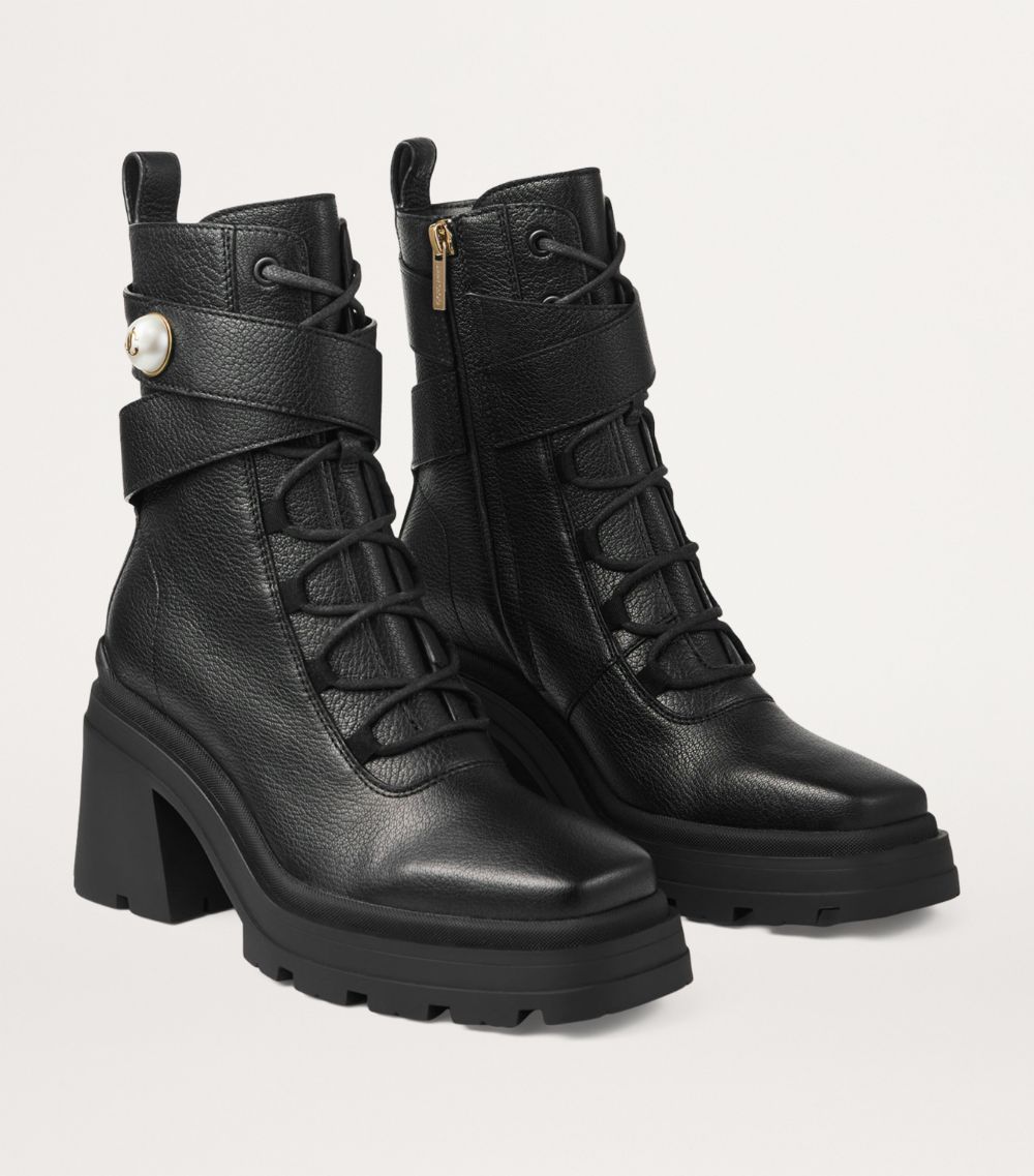 Jimmy Choo Jimmy Choo Noemi 80 Leather Biker Boots