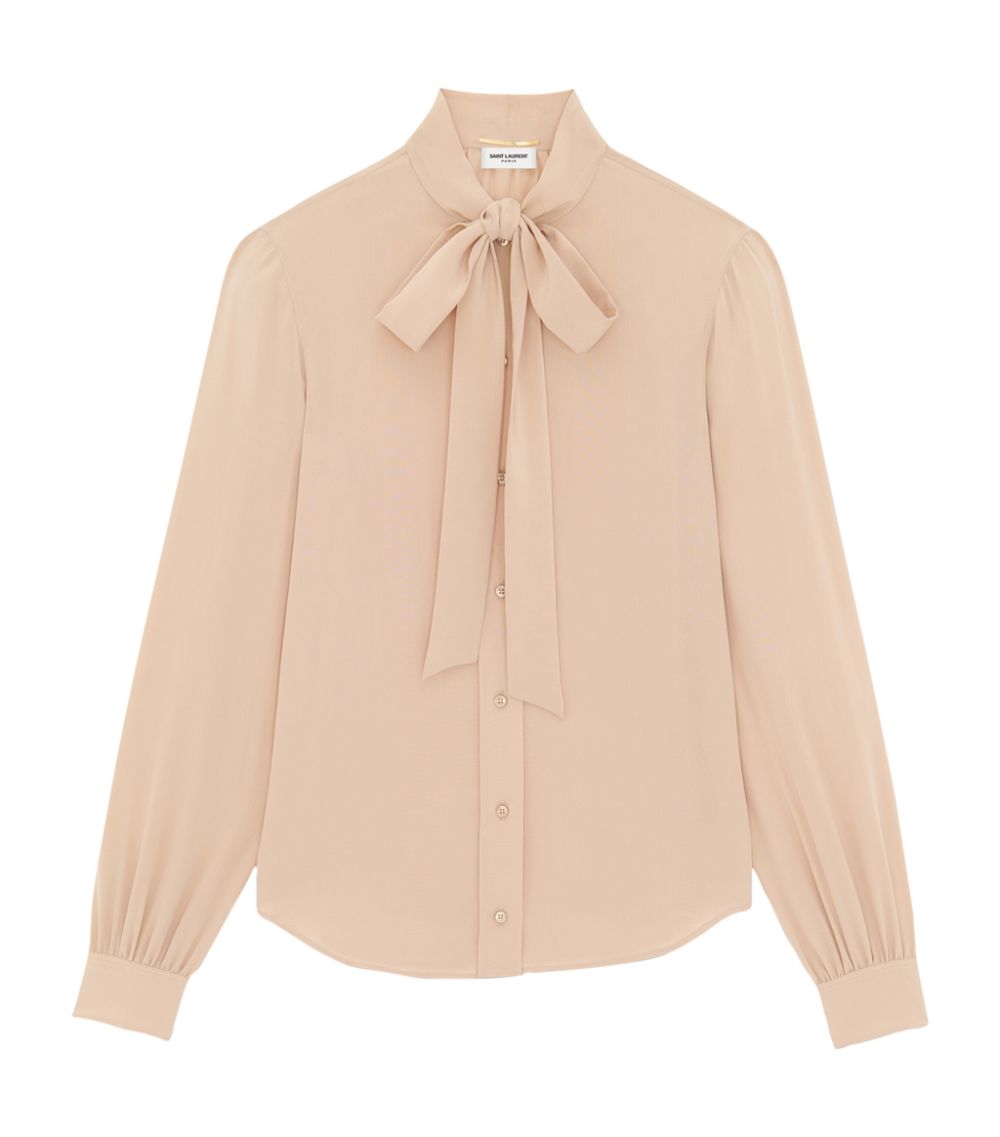 Saint Laurent Saint Laurent Silk Lavallière-Neck Blouse