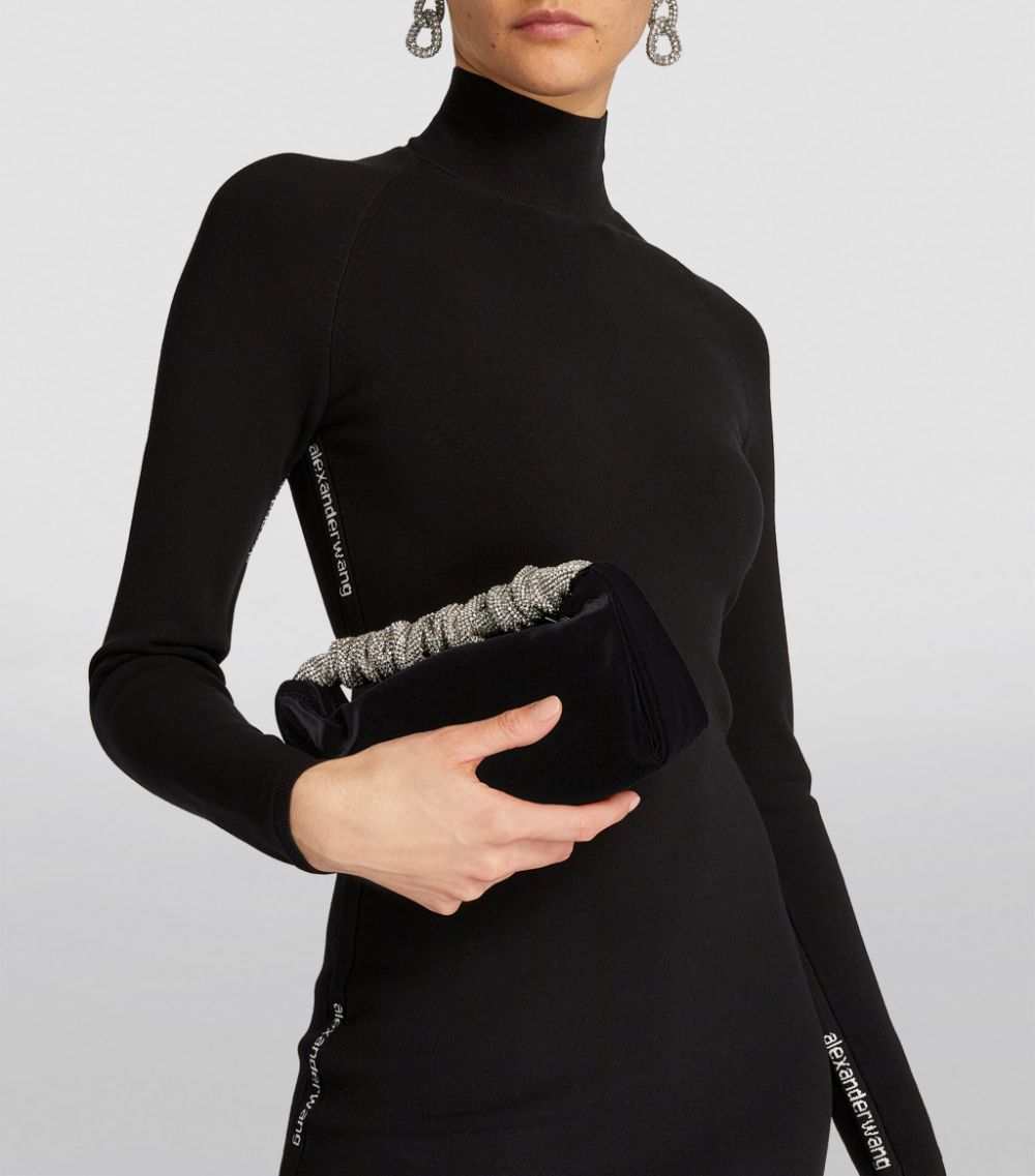 Alexander Wang Alexander Wang Embellished Velvet Scrunchie Bag