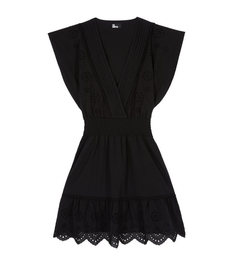 The Kooples The Kooples Smocked Broderie Anglaise Mini Dress