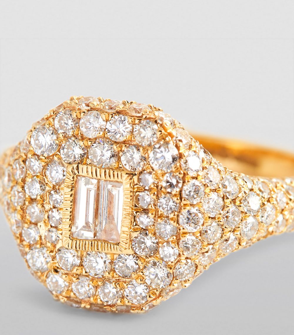 Shay Shay Yellow Gold And Diamond Pavé New Modern Ring