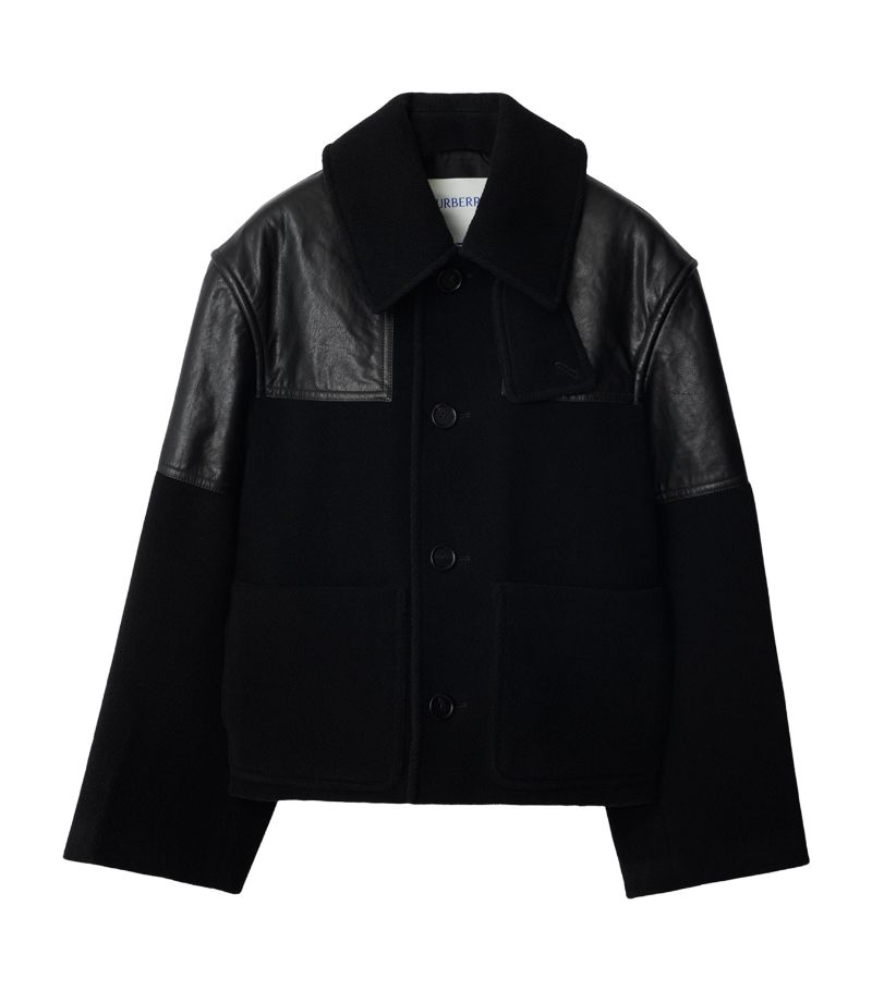 Burberry Burberry Wool-Leather Shirt Jacket