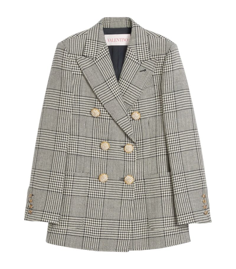 Valentino Valentino Virgin Wool Check Blazer