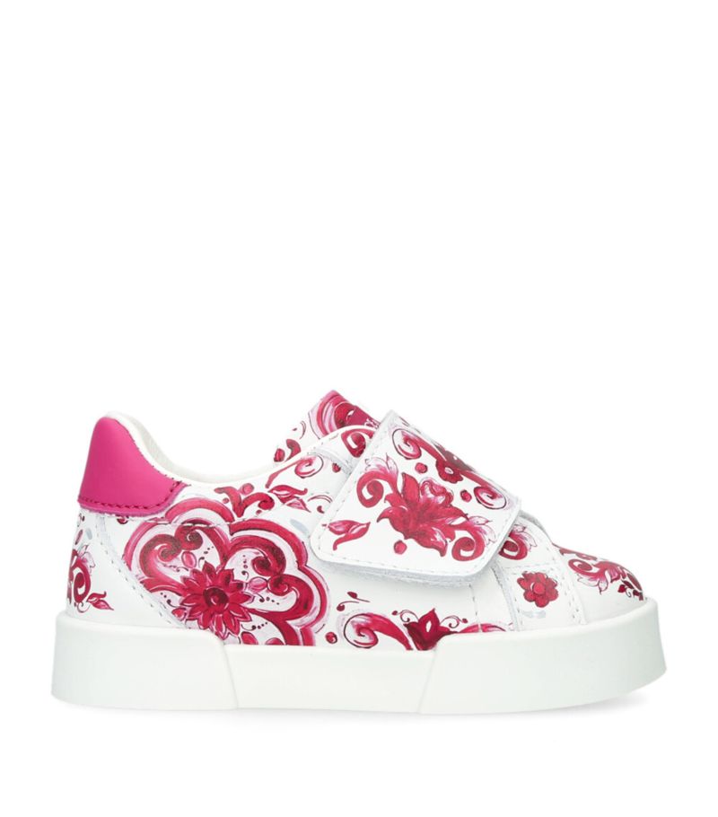 Dolce & Gabbana Dolce & Gabbana Kids Leather Tile Print Sneakers