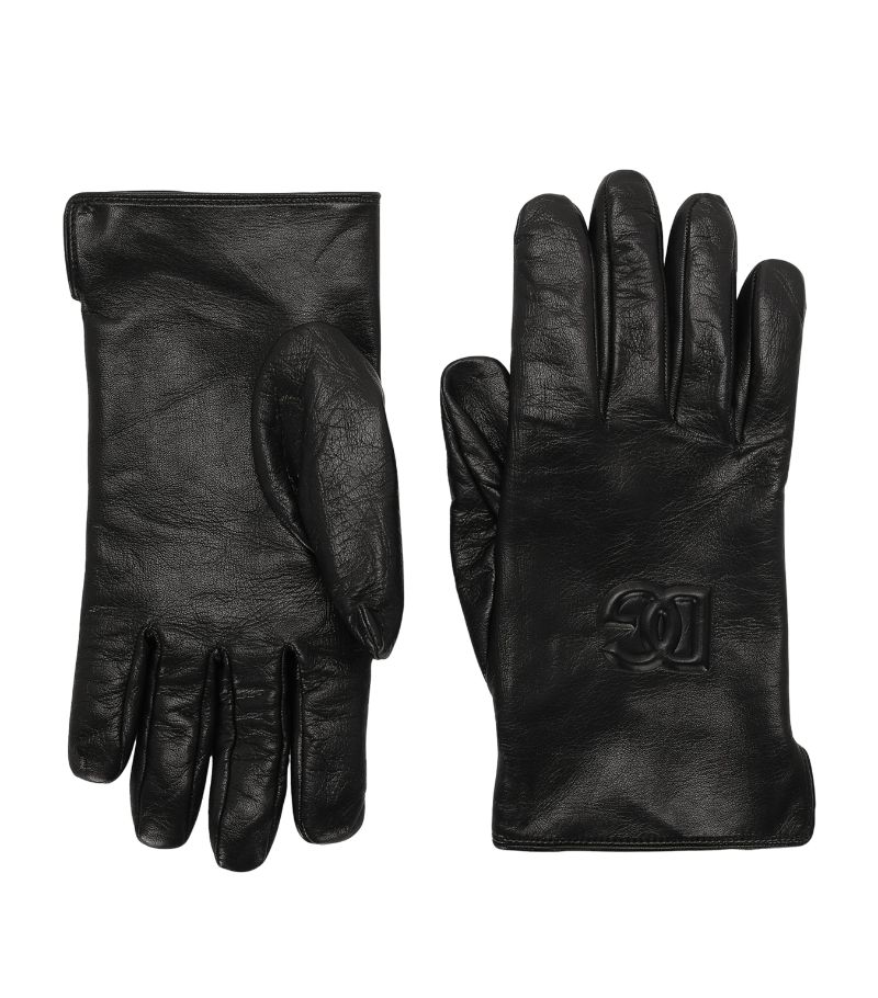 Dolce & Gabbana Dolce & Gabbana Embossed Leather Gloves