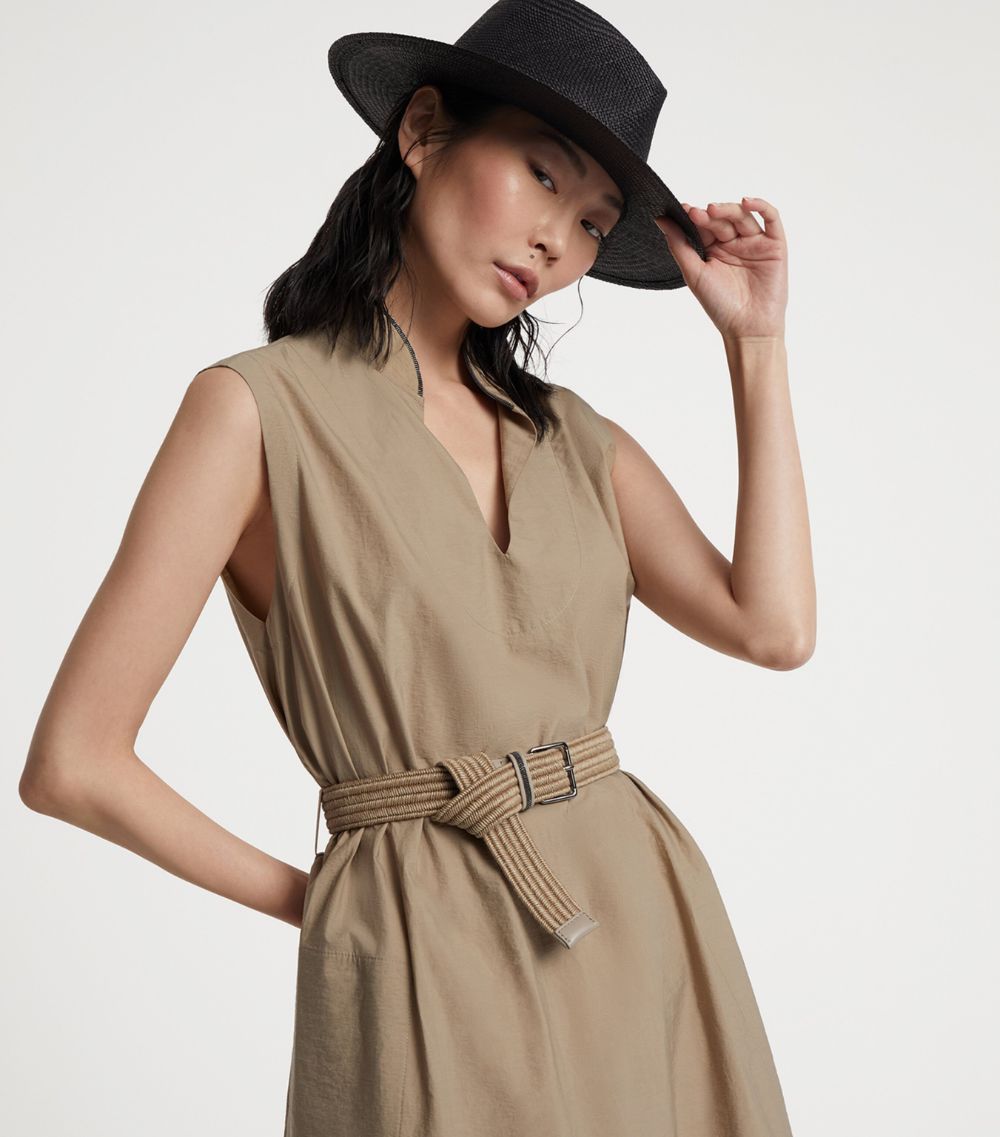 Brunello Cucinelli Brunello Cucinelli Cotton-Blend Belted Dress