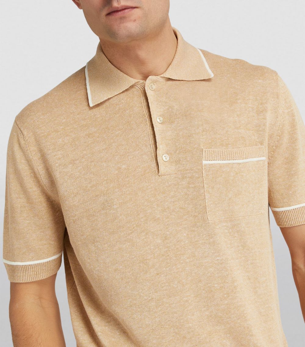 AGNONA Agnona Linen-Silk Polo Shirt