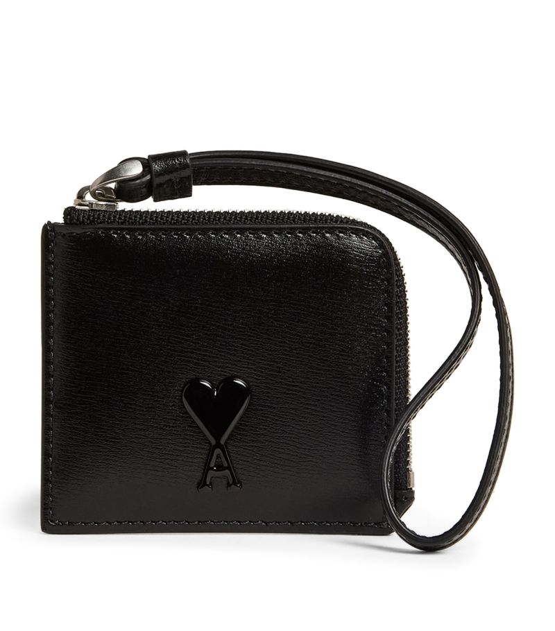 Ami Paris Ami Paris Mini Leather Ami De Coeur Coin Pouch